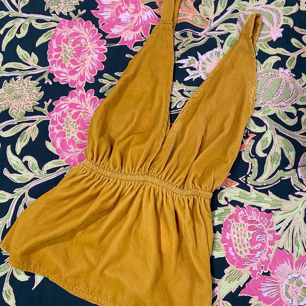 NWOT UO Gold Velvet Tank Top